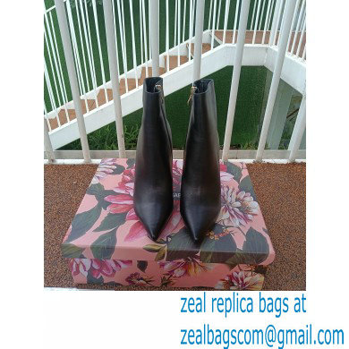 Dolce & Gabbana Heel 10.5cm Leather Ankle Boots Black with DG Pop Heel 2021